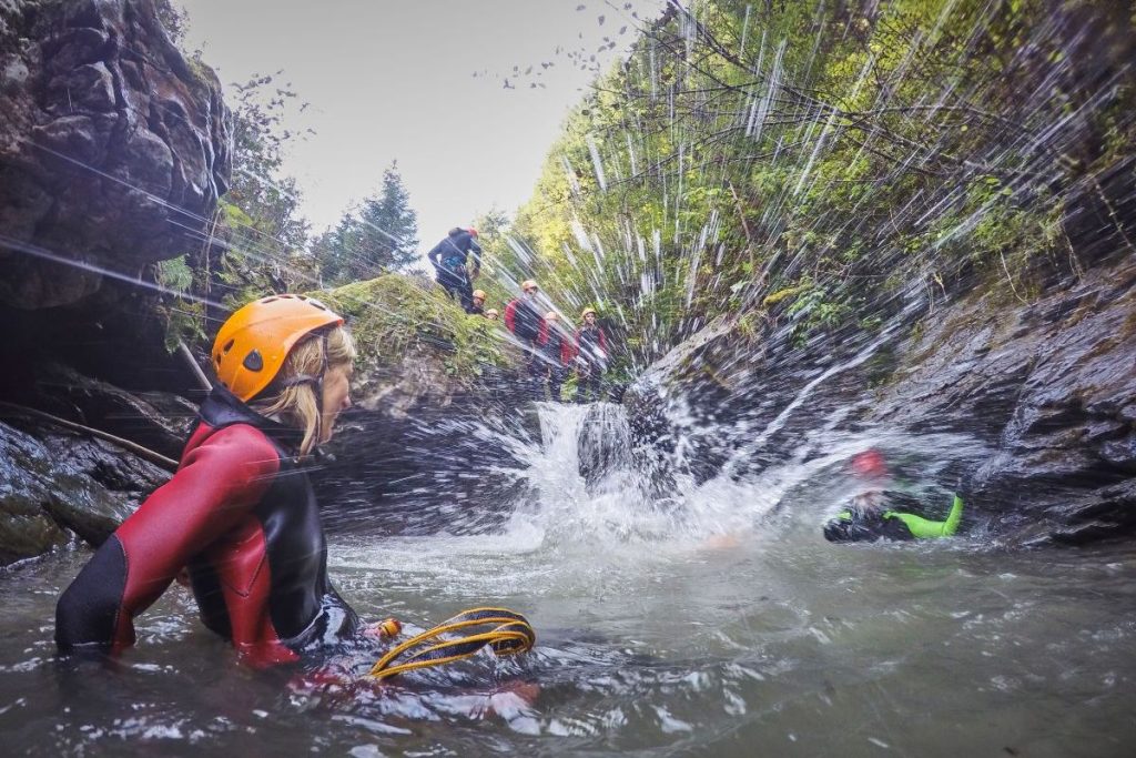 Group at Canyoning Saalbach Hinterglemm