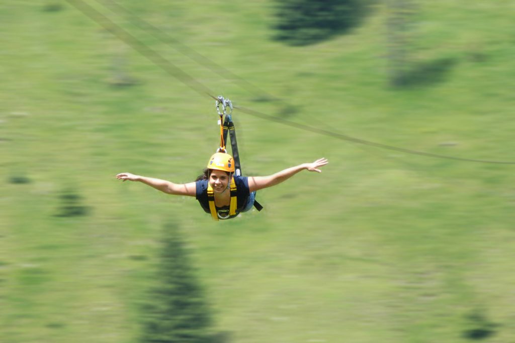 Fliege mit Mega Flying Fox Saalbach Hinterglemm